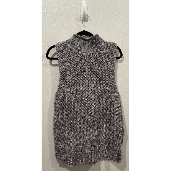 MOTH Marled Wool Blend Mock Neck Grey Turtleneck Sweater - Picture 8 of 8